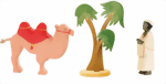 Ostheimer Kamel2 mit Palme und Afrikaner Ostheimer Kamel2 mit Palme und Afrikaner